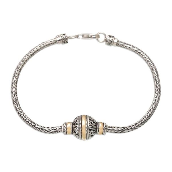 Alternate image for 18k Gold-Accented Sterling Silver Pendant Bracelet from Bali Round the Twist