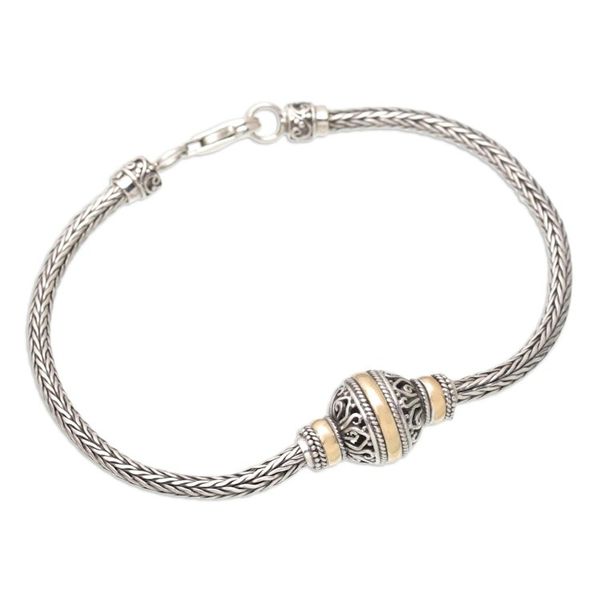 Alternate image for 18k Gold-Accented Sterling Silver Pendant Bracelet from Bali Round the Twist