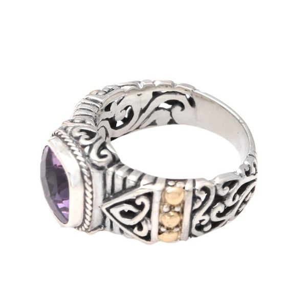 Alternate image for Gold-Accented Amethyst Single Stone Ring Magic Jungle