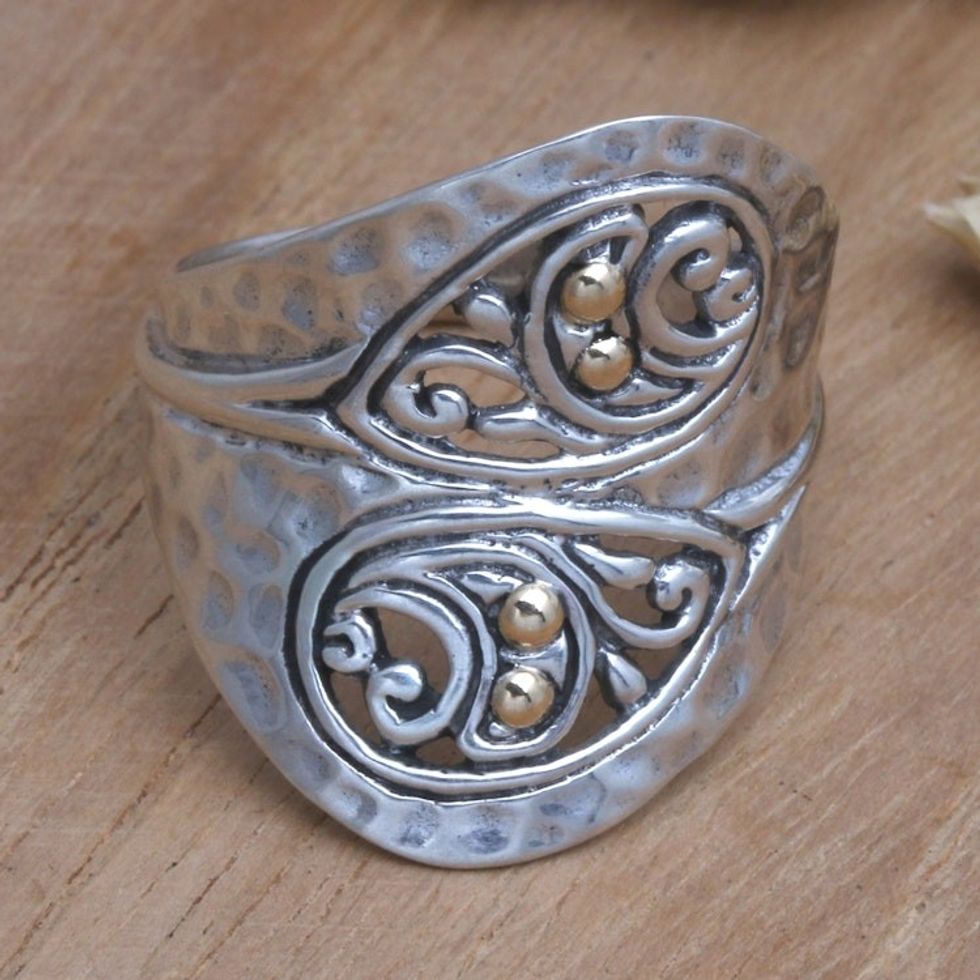 Hand Crafted Gold-Accented Band Ring 'Close to Me'