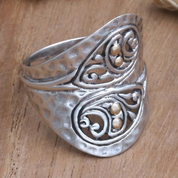 Alternate image for Hand Crafted Gold-Accented Band Ring Close to Me