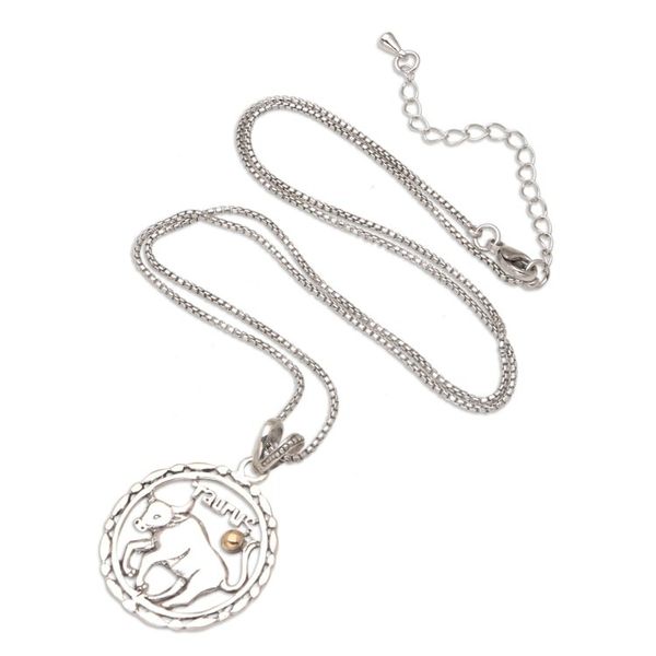 Alternate image for 18k Gold-Accented Taurus Pendant Necklace from Bali Sparkling Taurus