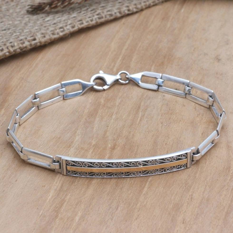 Hand Crafted Gold-Accented Pendant Bracelet 'Empire Rising'