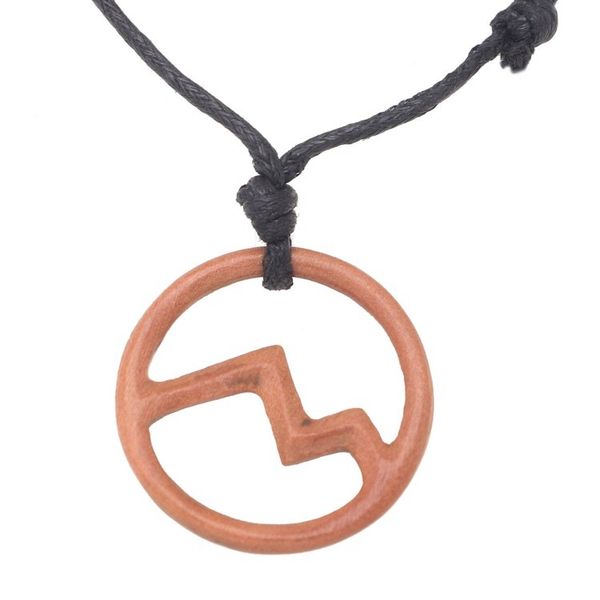 Alternate image for Balinese Cotton Cord and Wood Pendant Necklace Waves of Kuta