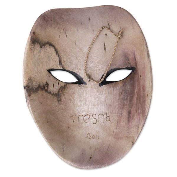 Alternate image for Balinese Hibiscus Wood Mask with Hand-Painted Vibrant Motifs The Emperor