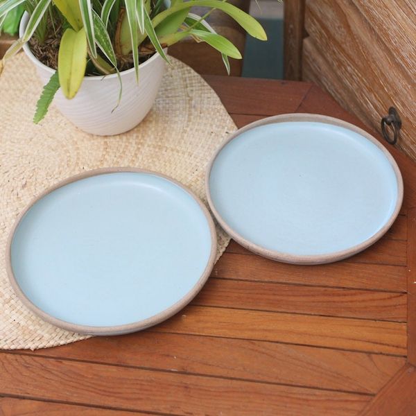 Alternate image for Rustic Ceramic Salad Plates Pair Blue Bounty