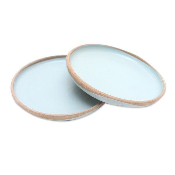 Alternate image for Rustic Ceramic Salad Plates Pair Blue Bounty