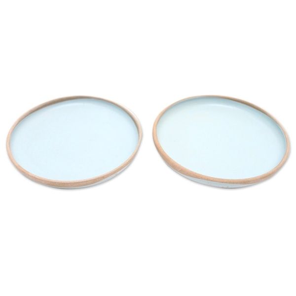 Alternate image for Rustic Ceramic Salad Plates Pair Blue Bounty
