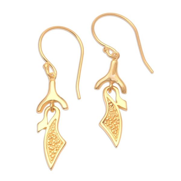 Alternate image for Handcrafted Gold-Plated Earrings from Bali Unique Style