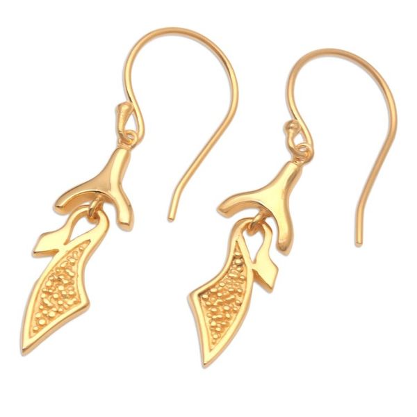 Alternate image for Handcrafted Gold-Plated Earrings from Bali Unique Style