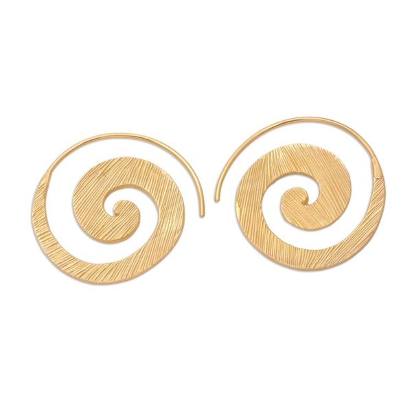 Alternate image for Balinese 18k Gold-plated Coil Drop Earrings Spinning Line