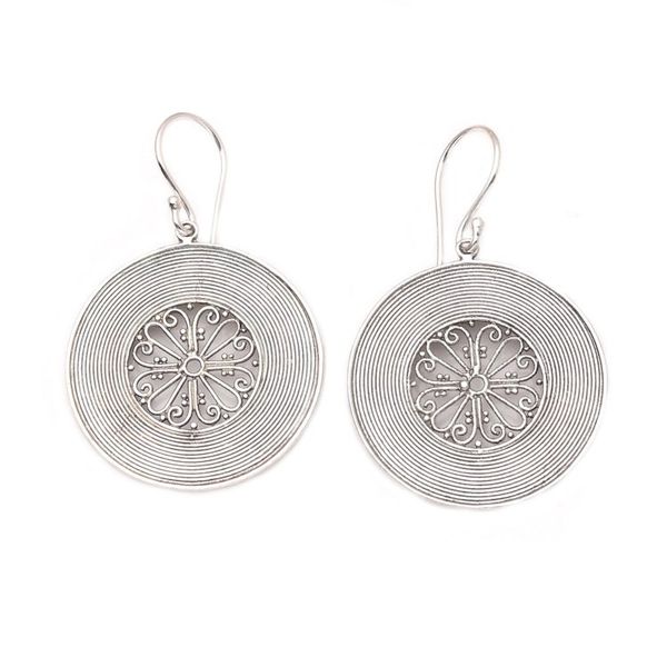 Alternate image for Hand Crafted Sterling Silver Dangle Earrings Spin a Story