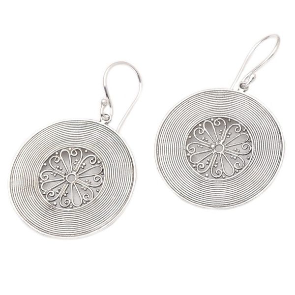 Alternate image for Hand Crafted Sterling Silver Dangle Earrings Spin a Story