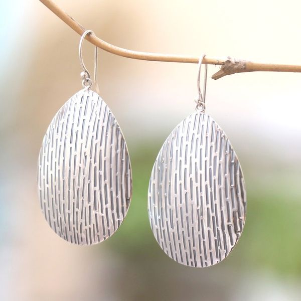 Alternate image for Handcrafted Sterling Silver Dangle Earrings Deluge