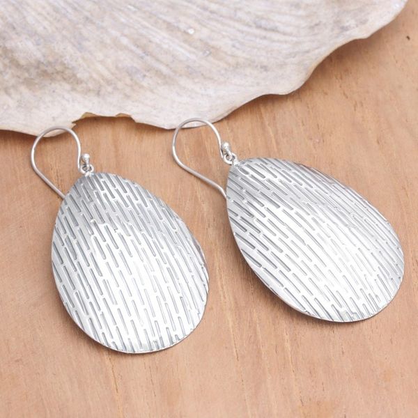 Alternate image for Handcrafted Sterling Silver Dangle Earrings Deluge