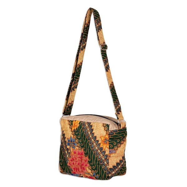 Alternate image for Handcrafted Cotton Sling with Traditional Batik Pattern Blitar Vibes