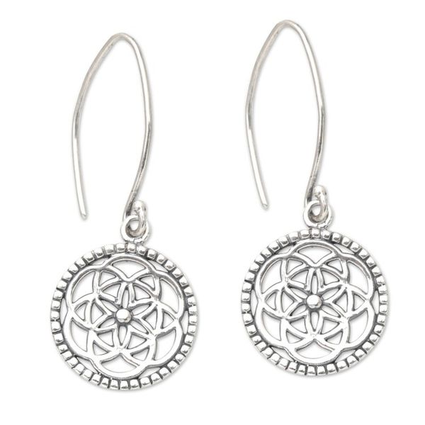 Alternate image for Handcrafted Sterling Silver Chakra Dangle Earrings Cosmic Chakras