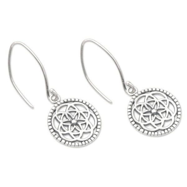 Alternate image for Handcrafted Sterling Silver Chakra Dangle Earrings Cosmic Chakras