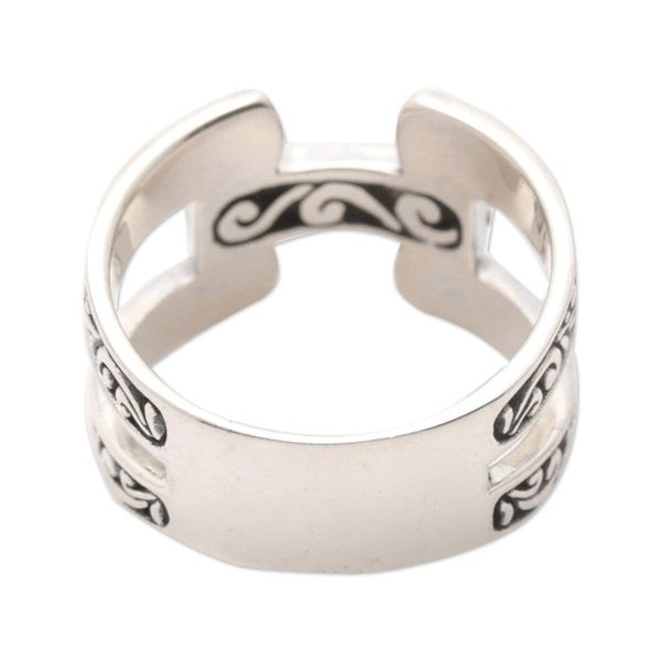 Alternate image for Traditional 18k Gold-Accented Sterling Silver Band Ring Armadillo Blooming