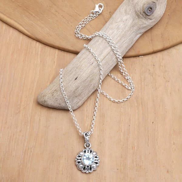 Alternate image for Sterling Silver Pendant Necklace with One-Carat Blue Topaz Loyal Tradition