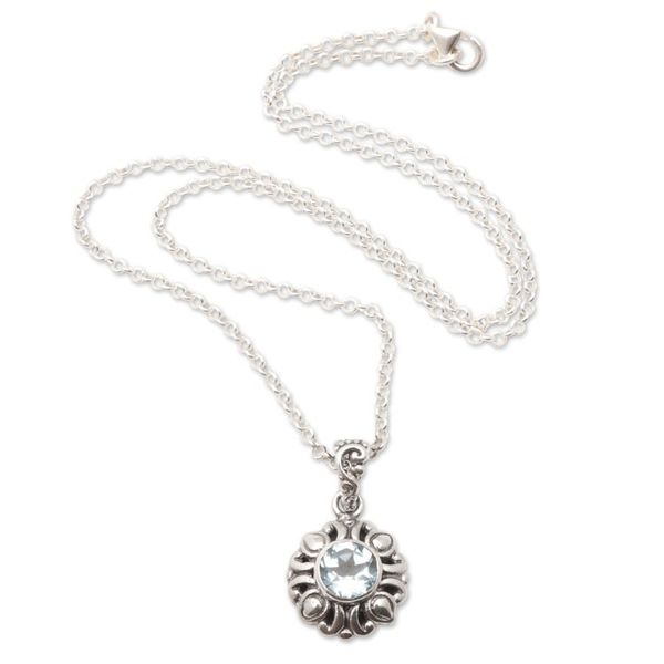 Alternate image for Sterling Silver Pendant Necklace with One-Carat Blue Topaz Loyal Tradition
