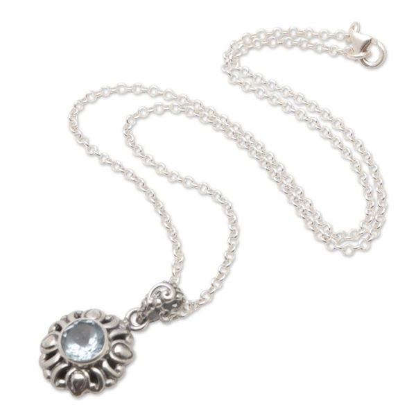 Alternate image for Sterling Silver Pendant Necklace with One-Carat Blue Topaz Loyal Tradition