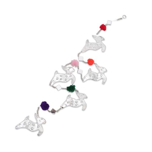 Alternate image for Handcrafted Colorful Aluminum Reindeer Garland from Bali Radiant Herd