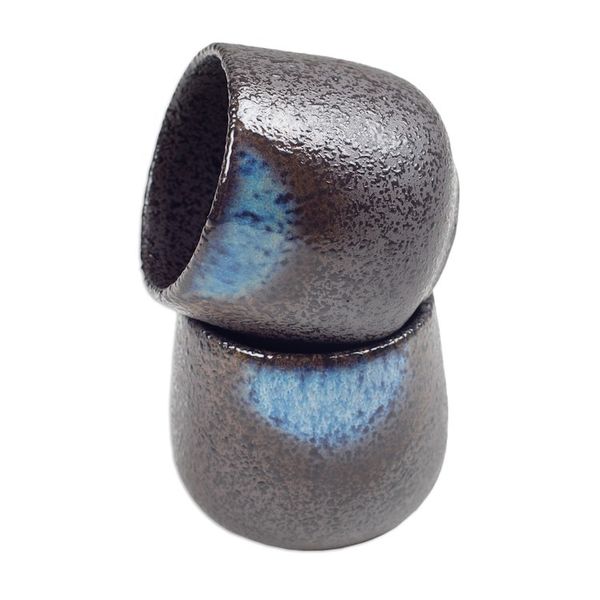 Alternate image for Set of 2 Handcrafted Bohemian Ceramic Cups from Bali Bohemian Satisfaction