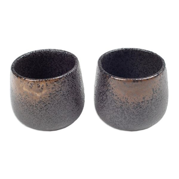 Alternate image for Set of 2 Handcrafted Bohemian Ceramic Cups from Bali Bohemian Satisfaction