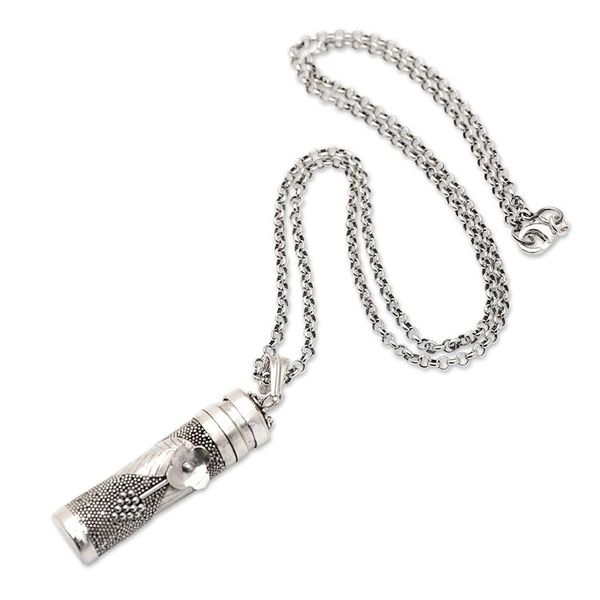 Alternate image for Floral Sterling Silver Locket Pendant Necklace from Bali Paradise Essence