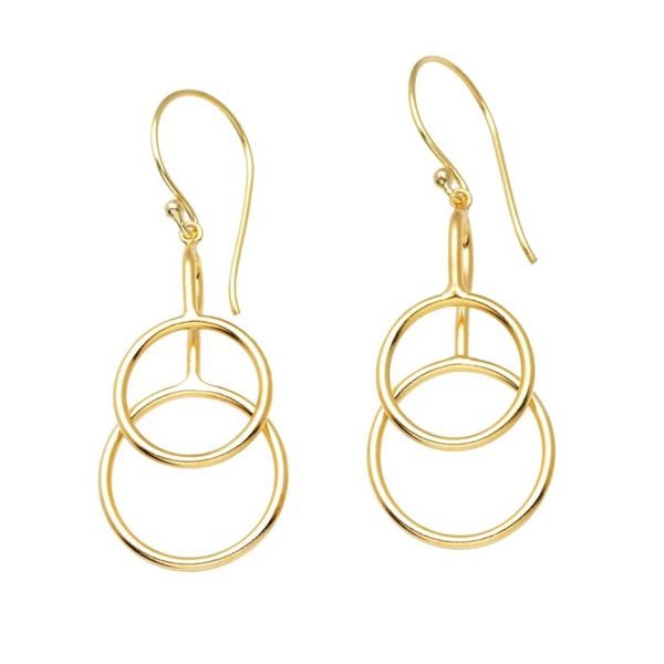 Alternate image for 18k Gold-Plated Abstract Dangle Earrings from Bali Compassion Rings