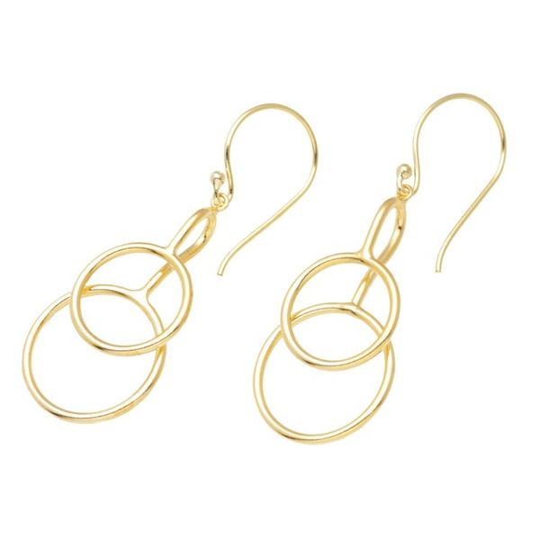 Alternate image for 18k Gold-Plated Abstract Dangle Earrings from Bali Compassion Rings