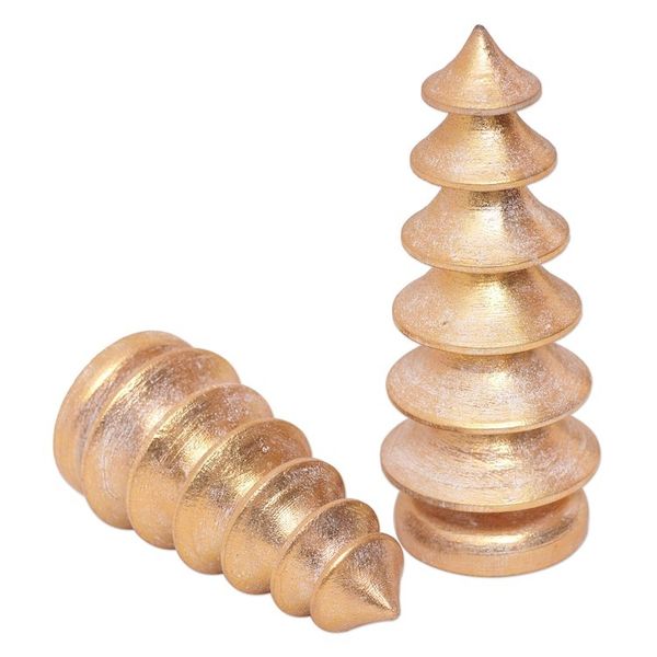 Alternate image for Set of 2 Hand-Carved Pagoda Wood Sculptures from Bali Golden Pagodas