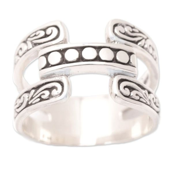Alternate image for Polished Armadillo-Themed Sterling Silver Band Ring Armadillo Heaven