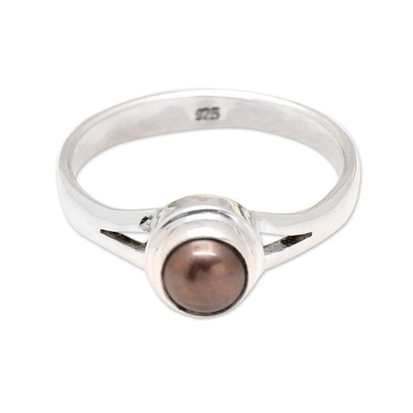 Alternate image for Sterling Silver Solitaire Ring with Cultured Pearl from Bali Petite Glam