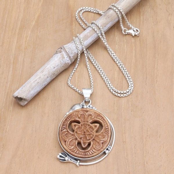 Alternate image for Mens Sterling Silver Pendant Necklace with Triquetra Symbol Harmonious Triquetra