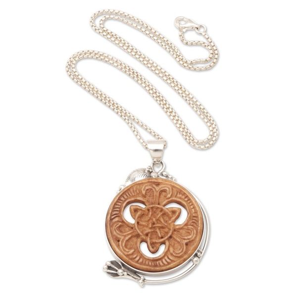 Alternate image for Mens Sterling Silver Pendant Necklace with Triquetra Symbol Harmonious Triquetra