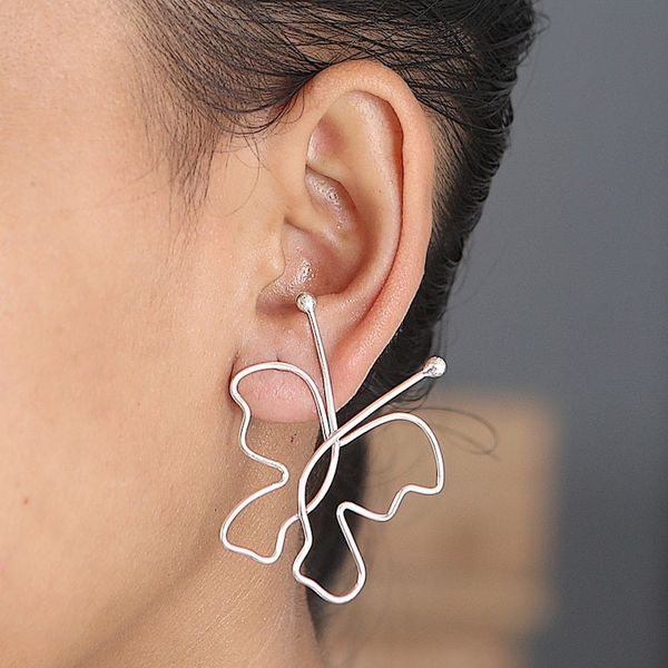 Alternate image for Butterfly-Shaped Sterling Silver Drop Earrings from Bali Silhouettes of Hope