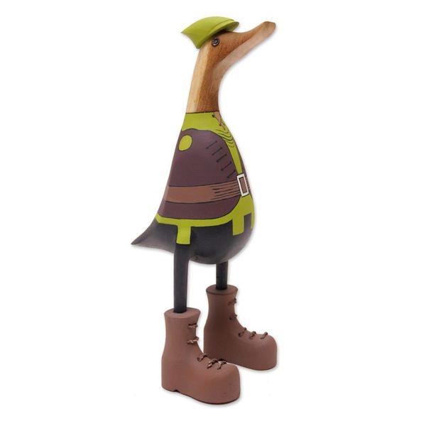Alternate image for Handcrafted Wood Sculpture of Robin Hood Duck Robin Duck