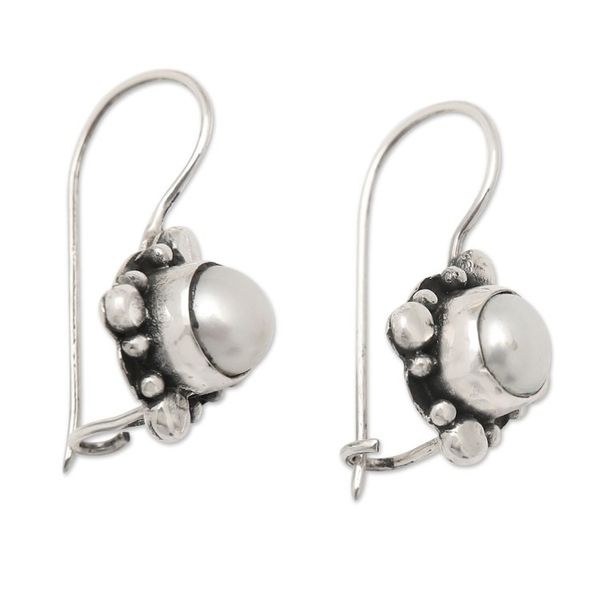 Alternate image for Star-Themed Grey Cultured Pearl Drop Earrings from Bali Dignity Star