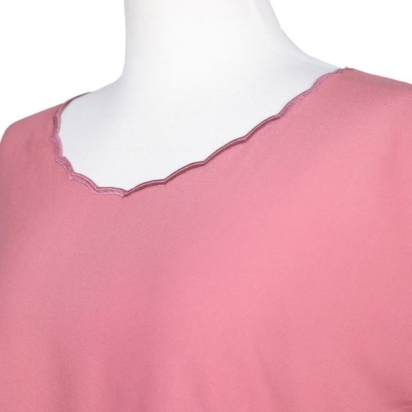 Alternate image for Embroidered Short-Sleeve Pink Rayon Blouse from Bali Timeless in Rose