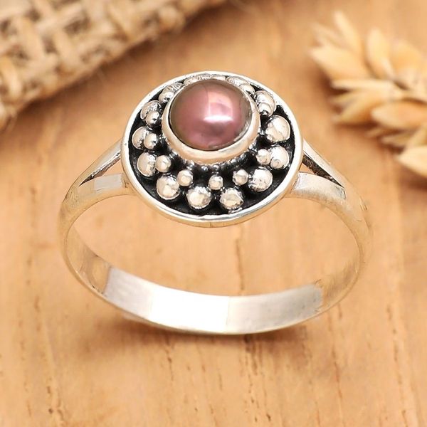 Alternate image for Sterling Silver Single Stone Ring with Cultured Pearl Magical Glam