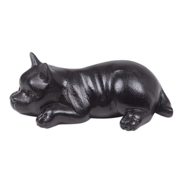 Alternate image for Hand-Carved Black Suar Wood Sculpture of a Sleepy Puppy Sleepy Paws