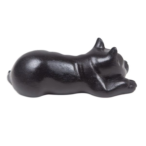 Alternate image for Hand-Carved Black Suar Wood Sculpture of a Sleepy Puppy Sleepy Paws