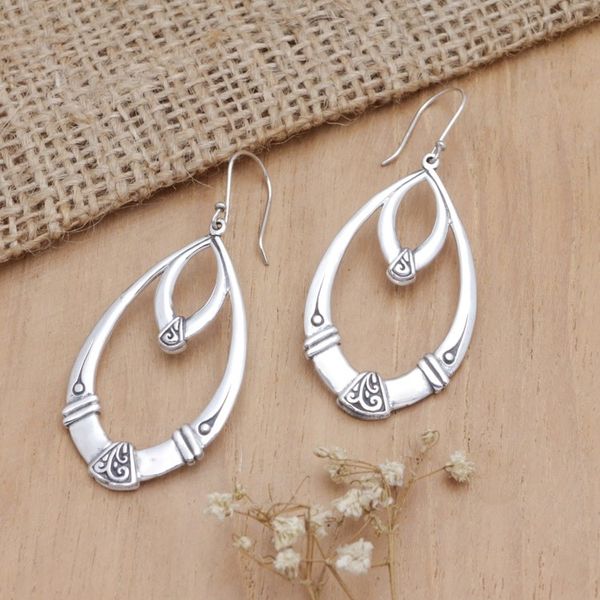 Alternate image for Sterling Silver Dangle Earrings with a Polished Finish Tropical Swings