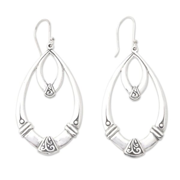Alternate image for Sterling Silver Dangle Earrings with a Polished Finish Tropical Swings