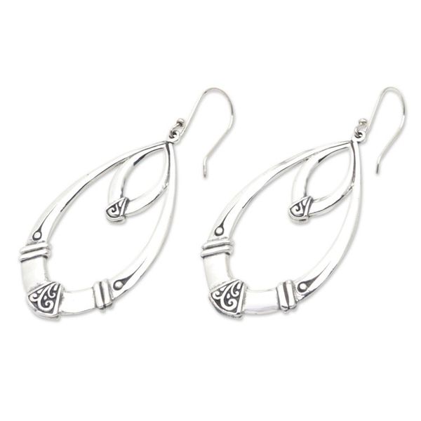 Alternate image for Sterling Silver Dangle Earrings with a Polished Finish Tropical Swings