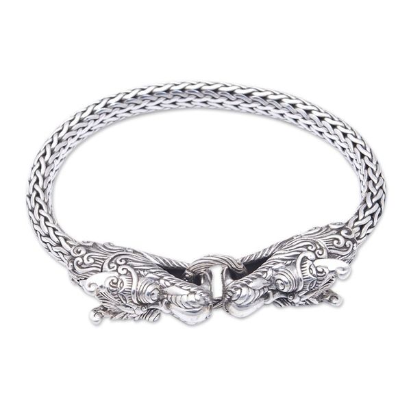 Alternate image for Mens Sterling Silver Basuki Chain Pendant Bracelet Basuki Brotherhood