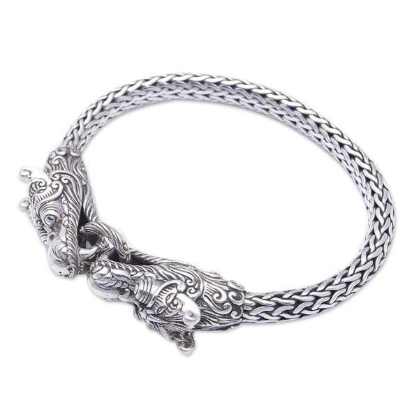 Alternate image for Mens Sterling Silver Basuki Chain Pendant Bracelet Basuki Brotherhood