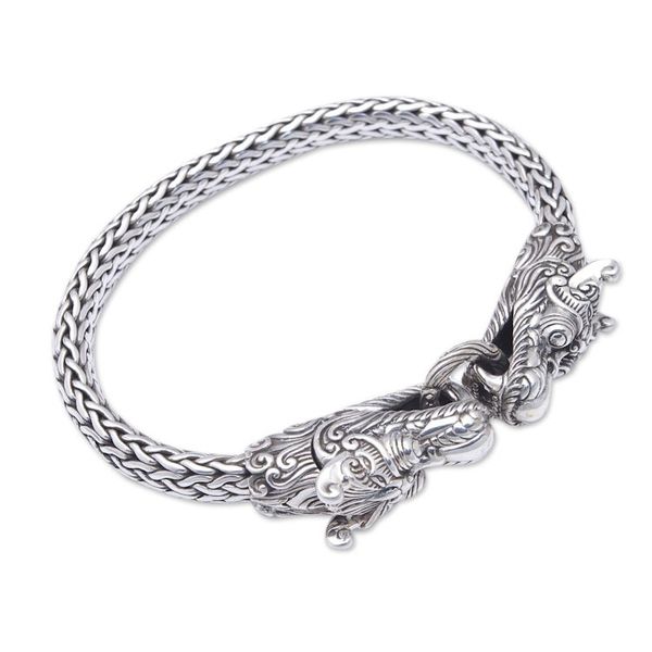 Alternate image for Mens Sterling Silver Basuki Chain Pendant Bracelet Basuki Brotherhood